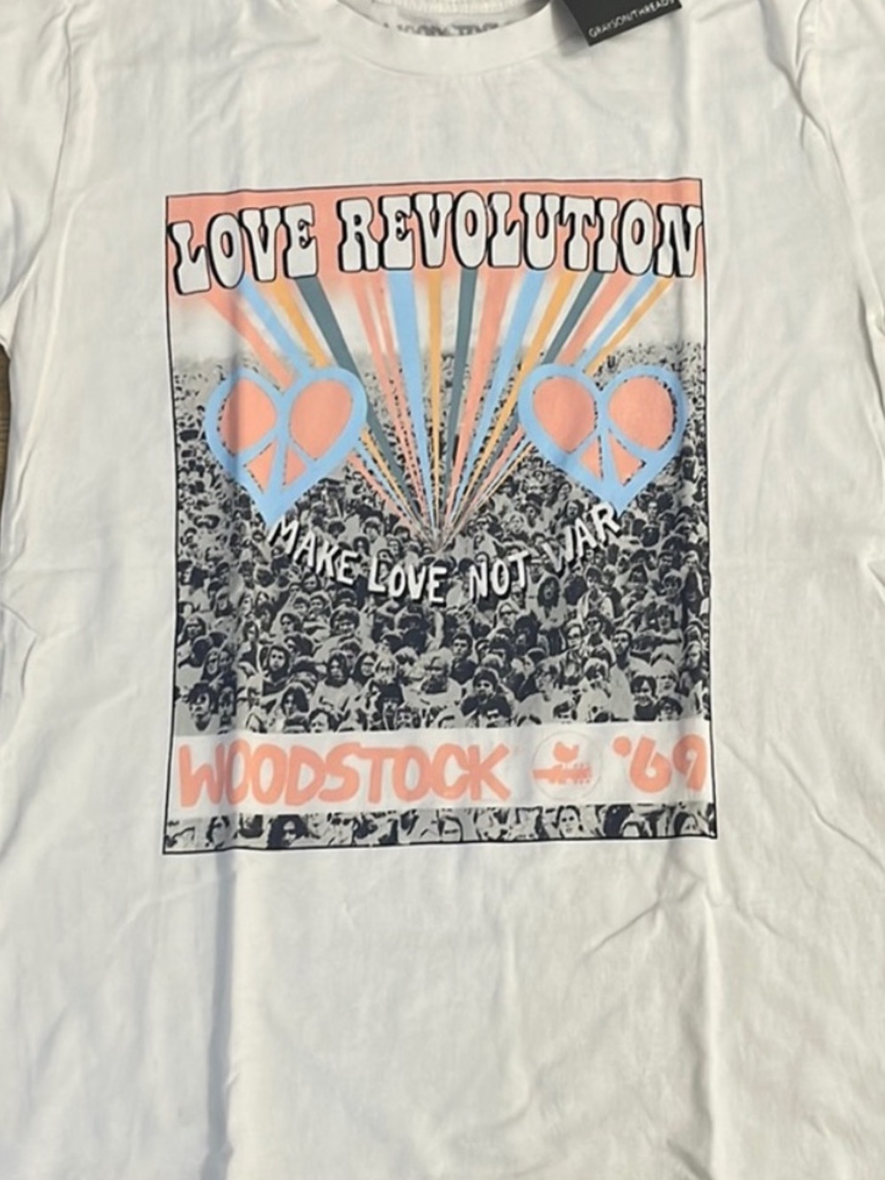 Woodstock Love Revolution White T-Shirt